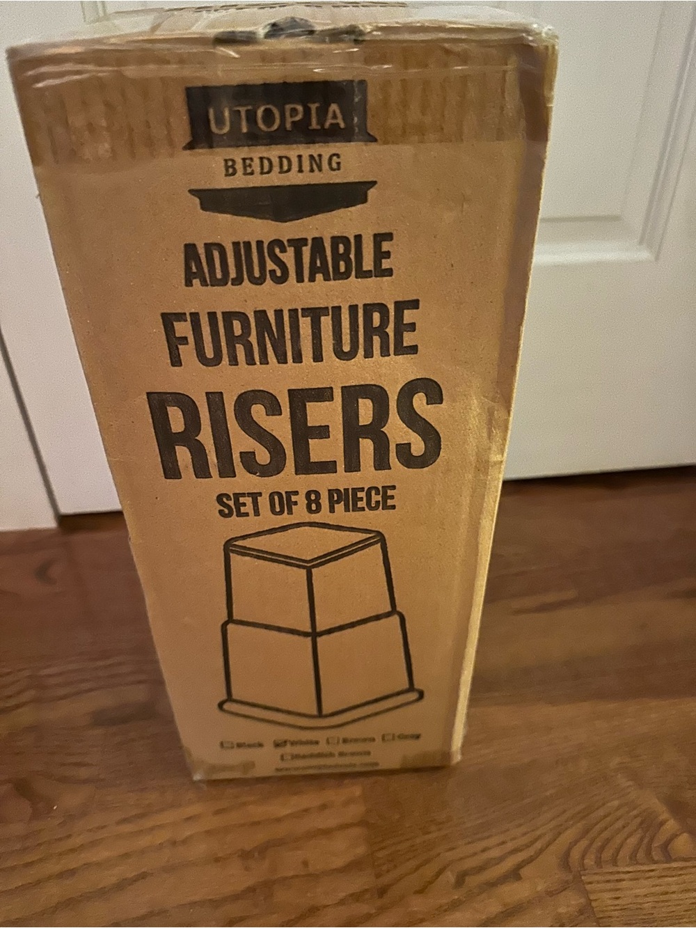Adjustable Furniture Risers - Natural Brown (Set of 8)